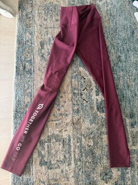 Peloton Maroon Kids Leggings with Side Logo